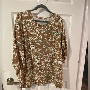 Plus size Luxe Supima® Crew-Neck floral Tunic